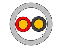 כבל דרופ  2X1X0.8 אפור - תוף 500מ'