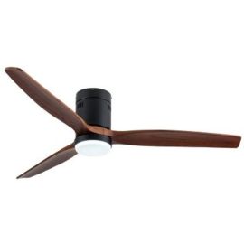 ניוטון מאוורר תקרה ריף "52 שחור+עץ+ לד 20W מתחלף