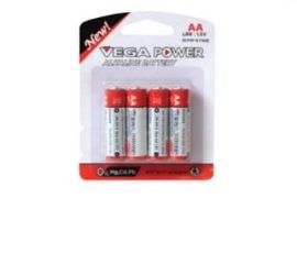מארז 4 סוללות VEGA גודל VEGA LR6 AA