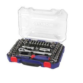סט בוקסות מעורב מ"מ+אינצ'י (63 יח')  WORKPRO  D1/4+D3/8