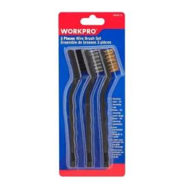סט מברשות מיני 3 יח':פלדה/פליז/ניילון WORKPRO WP253005WE