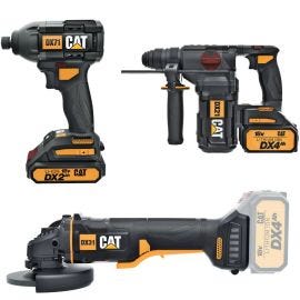 סט ליתיום BL  18V פטישון+אימפקט+משחזת 2X4.0AH בתיק/ארגז CAT