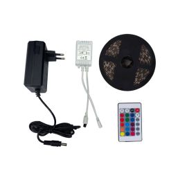 גליל 10 מטר, קיט לד  IP20 RGB 5050 + בקר ושלט