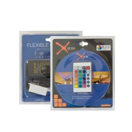 גליל 5 מטר, קיט לד IP20 RGB 5050 + בקר ושלט