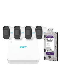 קיט 4 מצלמות קומפלט 4MP מצלמה צינור דגם Uniarch