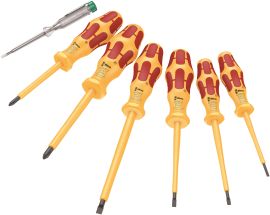סט מברגים מבודדים 2 פיליפס+3 שטוח+טסטר (WERA 1060i 1000V (6
