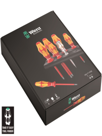 סט מברגים 7 יח קצה לייזר שטוח+פיליפס WERA 1000V