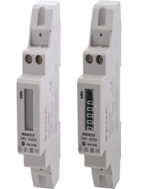 מונה אלקטרוני לפס 30A 1P צר תצ' LCD