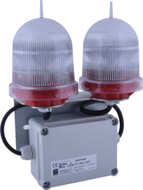 ג"ת אזהרה למטוסים LED כפול 110-230V AC כולל חיישן פוטוצל